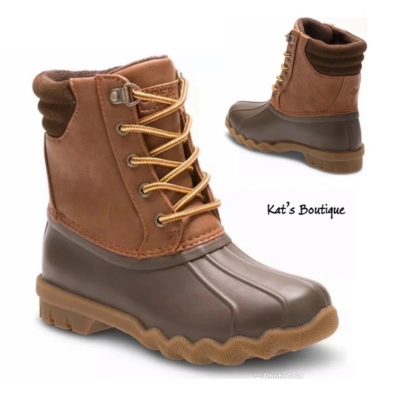(NWT) SPERRY Top-Sider Big Kid's Avenue Duck Boot In Tan / Brown - Picture 1 of 11